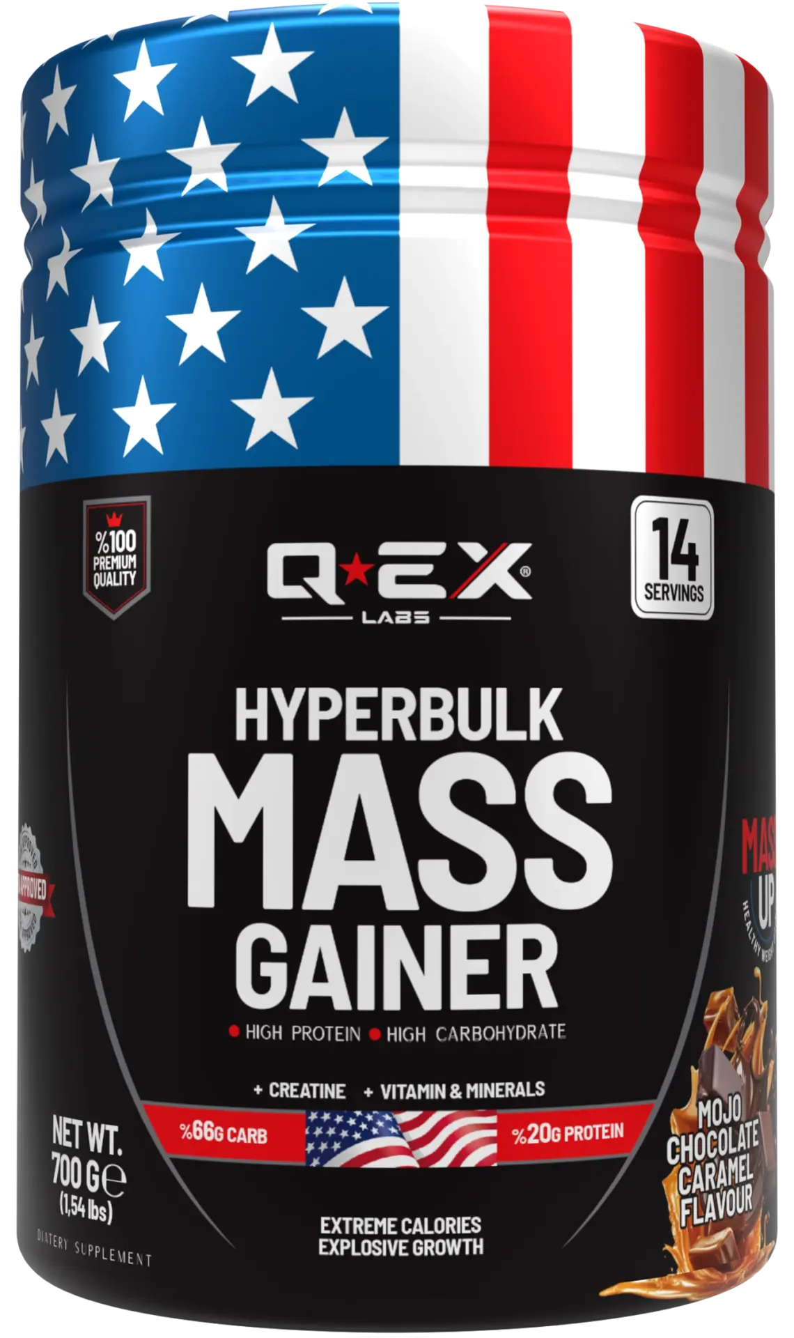 Qex Labs Hyperbulk Mass Gainer 700 Gr Çikolata Karamel Aromalı