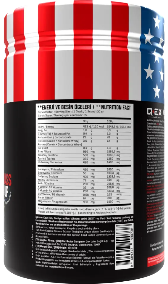 Qex Labs Calorix Weight Gainer 750 Gr Çikolatalı Brownie Aromalı