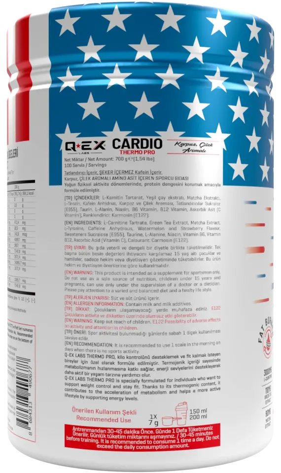 Qex Labs Cardio 700 Gr 100 Servis Kırmızı Meyve Aromalı