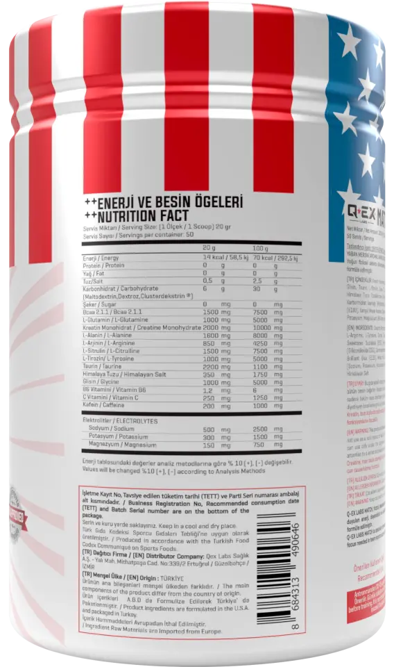Qex Labs Match 1000 Gr 50 Servis Mavi Orman Meyveleri Aromalı