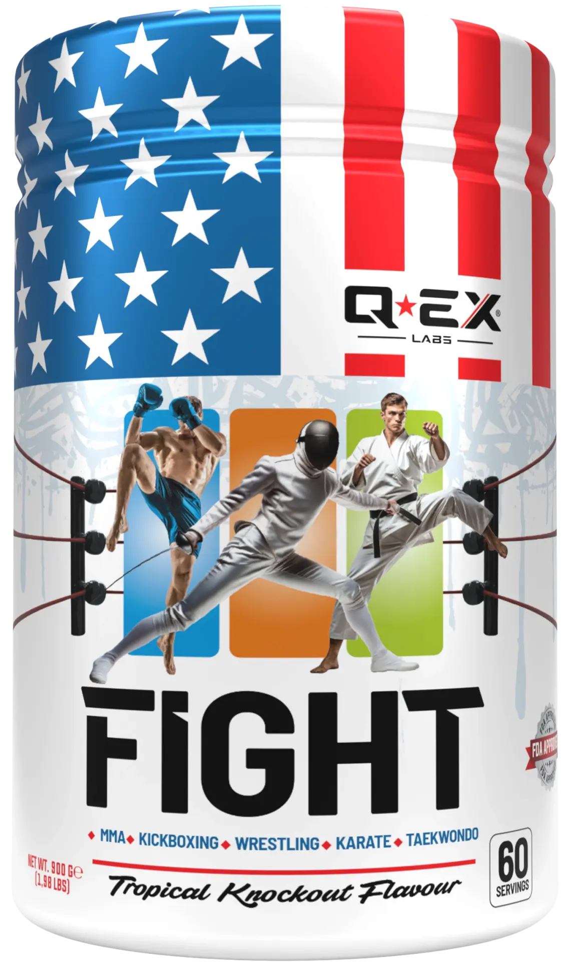 Qex Labs Fight 900 Gr 60 Servis Tropikal Kırmızı Meyve Aromalı