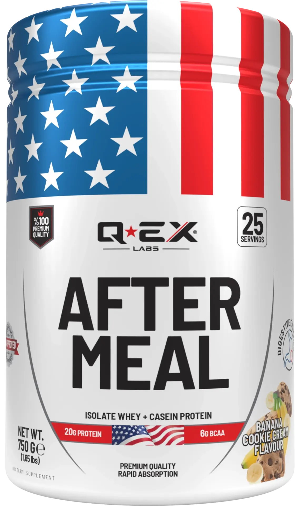 Qex Labs After Meal Muzlu Bisküvi Aromalı Öğün Tozu 750 gr 25 Servis