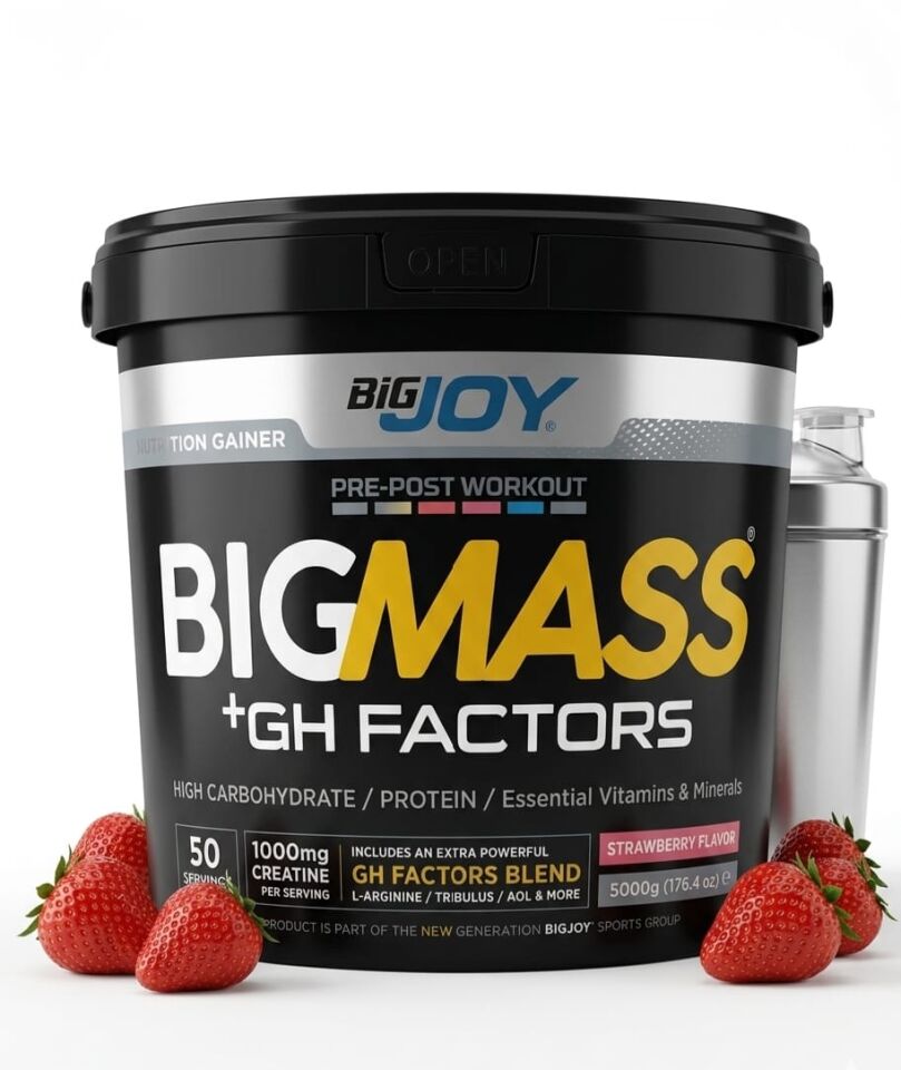 Bigjoy BIGMASS Gainer GH FACTORS Çilek Aromalı 5000g