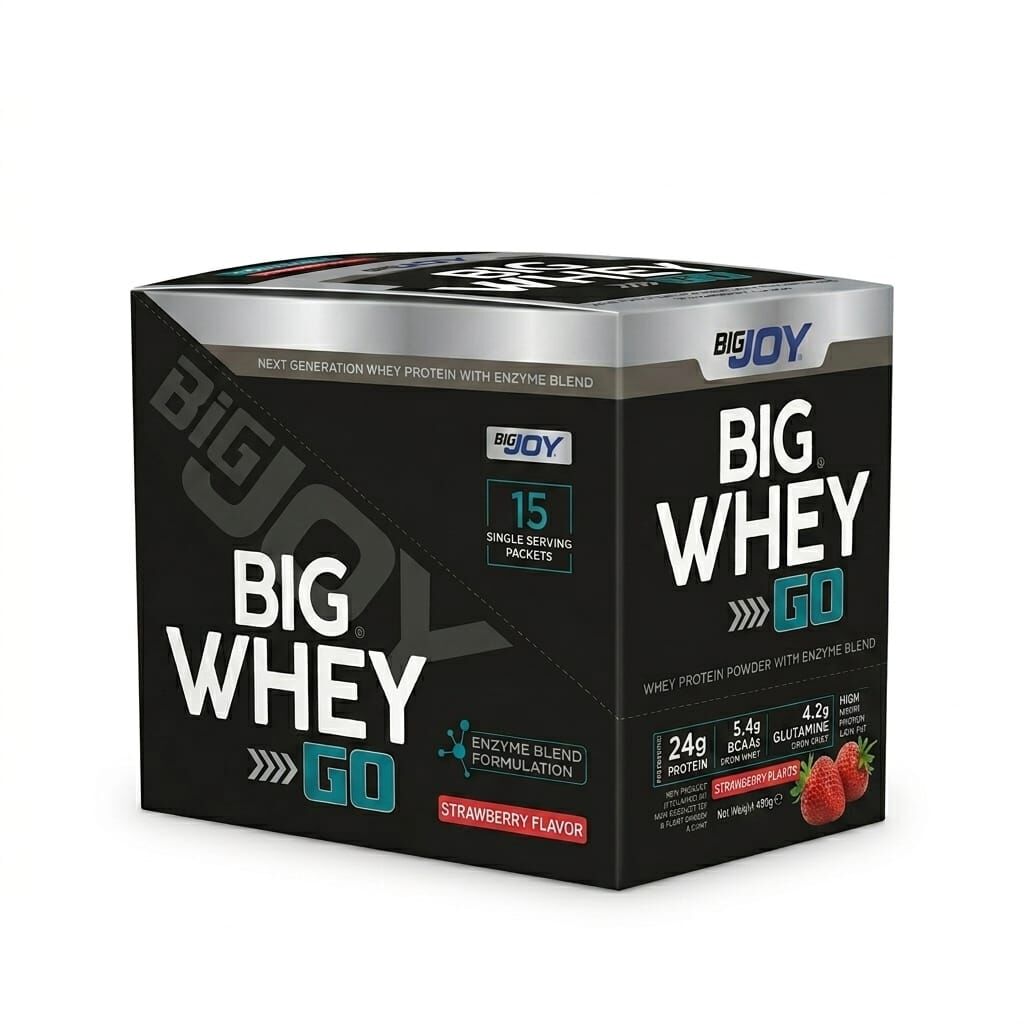 BIGWHEYGO Whey Protein Çilek Aromalı 15 Servis Sachet