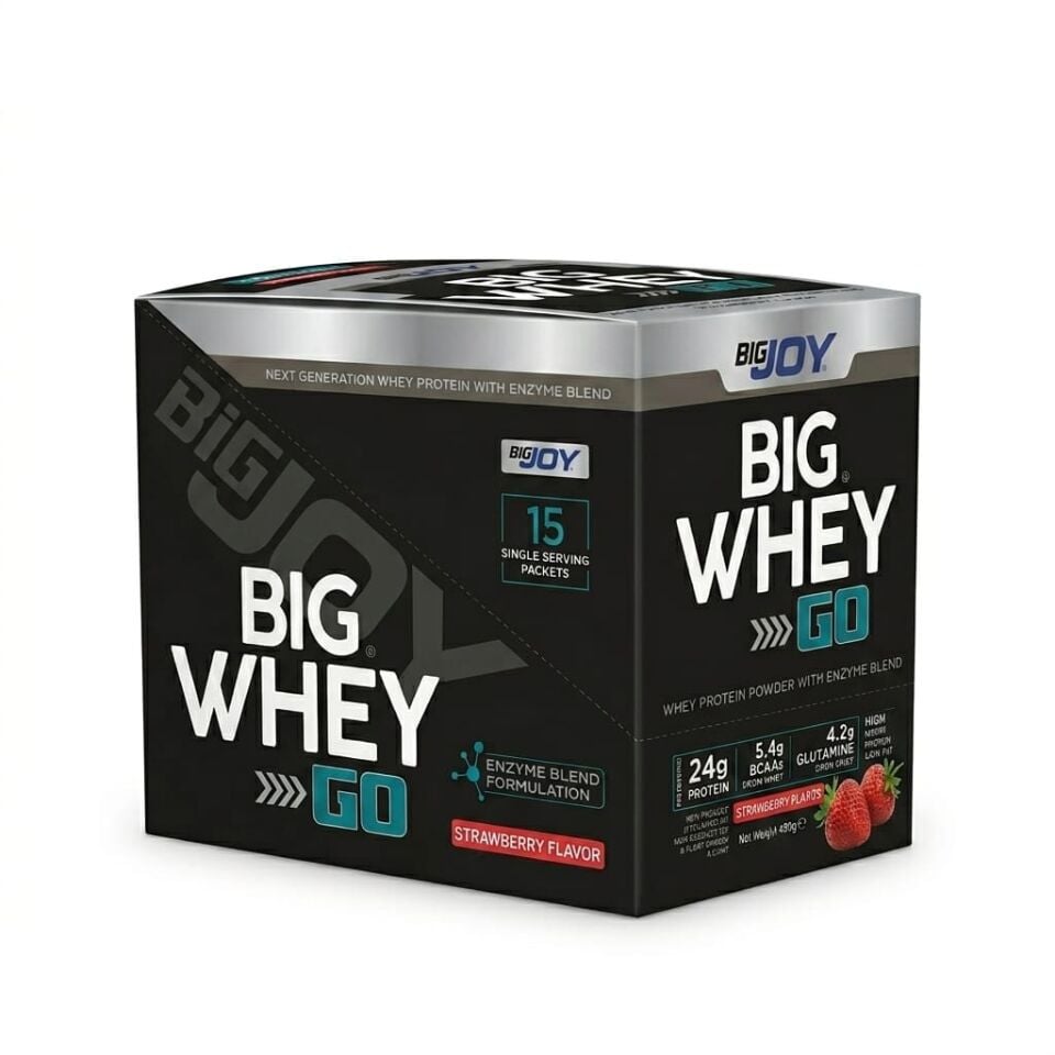 BIGWHEYGO Whey Protein Çilek Aromalı 15 Servis Sachet
