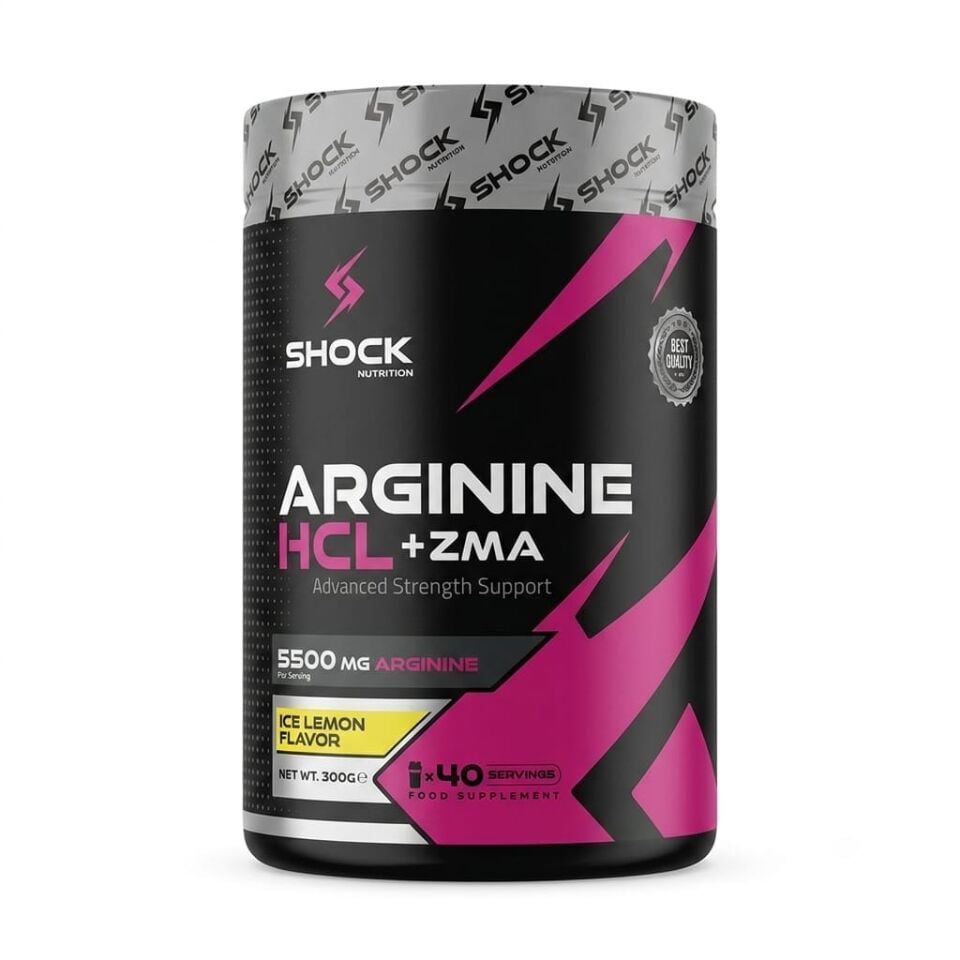 Shock Nutrition Hcl Arjinin Zma 300 Gr 40 Servis Limon Aromalı