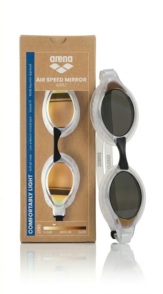 Arena Air-Speed Mirror Unisex Yüzücü Gözlüğü Beyaz