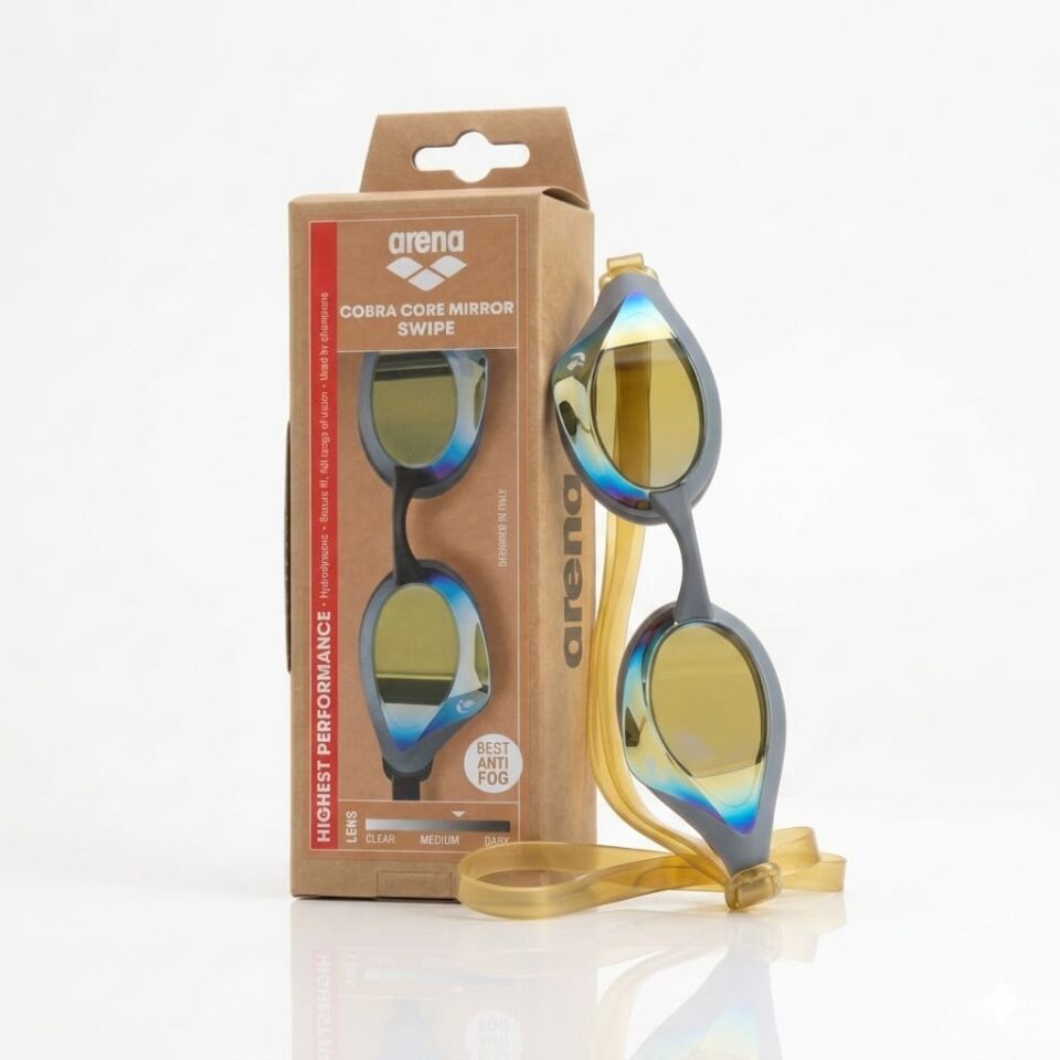 Arena Cobra Core Swipe Mirror Unisex Yüzücü Gözlüğü Siyah/Gri