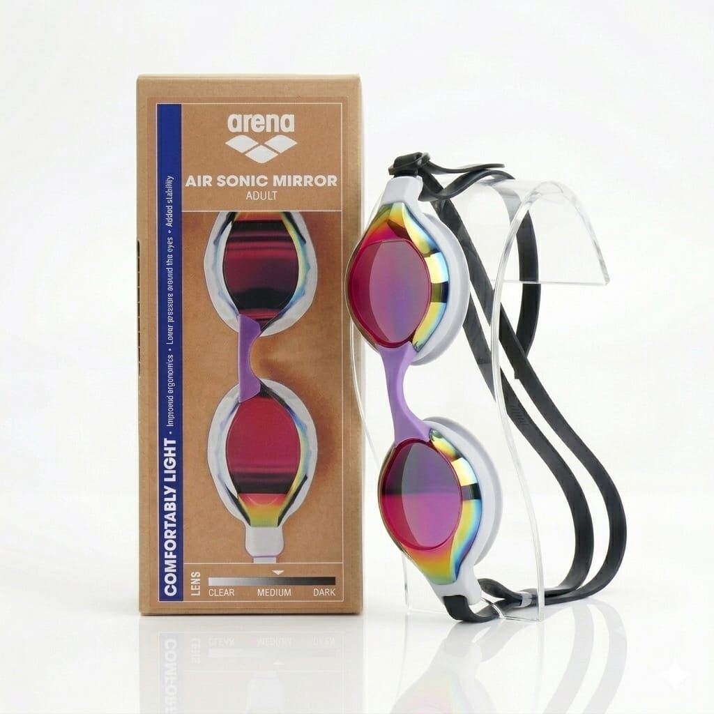 Arena Air Sonic Mirror Unisex Yüzücü Gözlüğü Gold/Beyaz