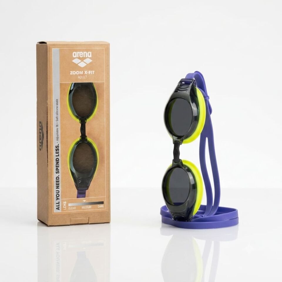Arena Zoom X-Fit Unisex Yüzücü Gözlüğü Gri/Sarı