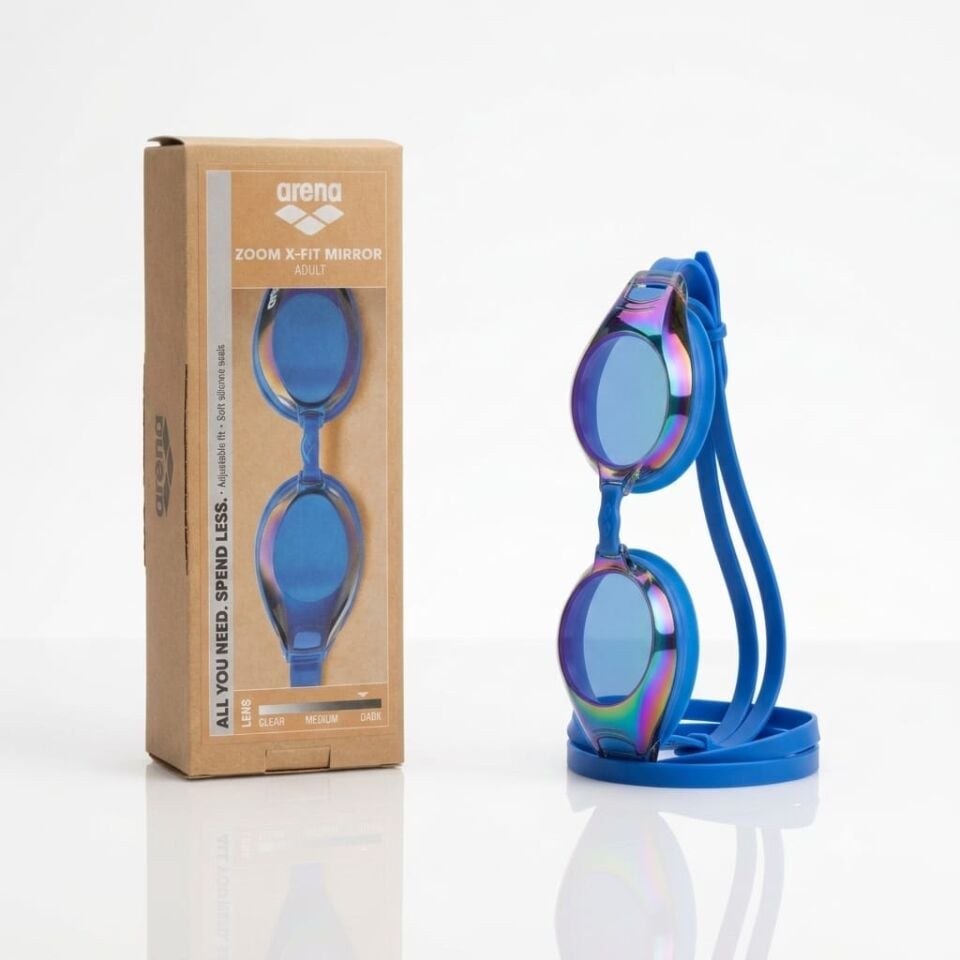 Arena Zoom X-Fit Mirror Unisex Yüzücü Gözlüğü Mavi