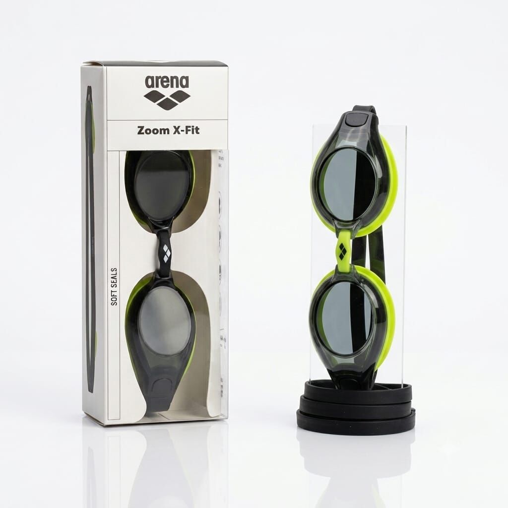 Arena Zoom X-Fit Unisex Yüzücü Gözlüğü Yeşil-Siyah