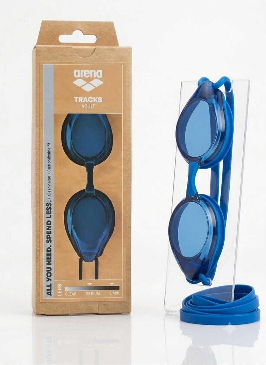 Arena Tracks Unisex Yüzücü Gözlüğü Siyah/Mavi