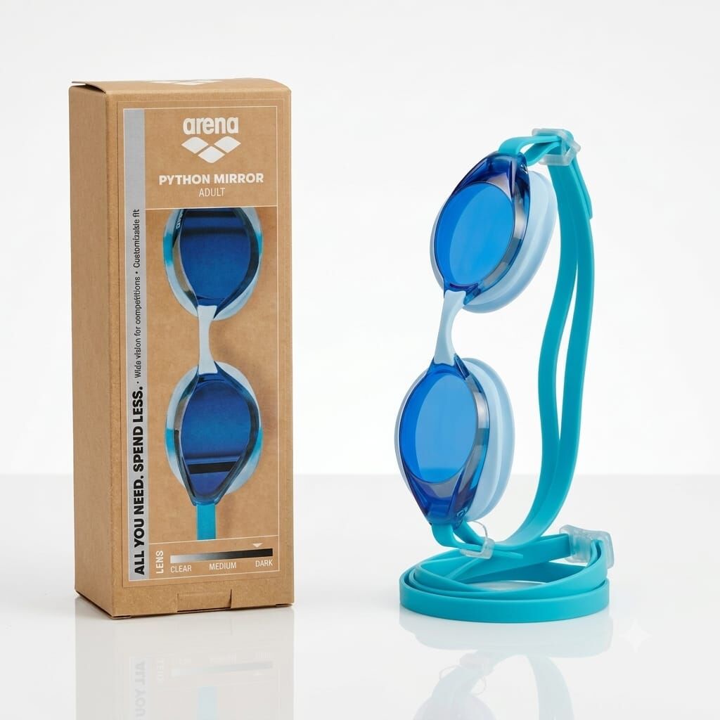 Arena Python Mirror Unisex Yüzücü Gözlüğü Mavi