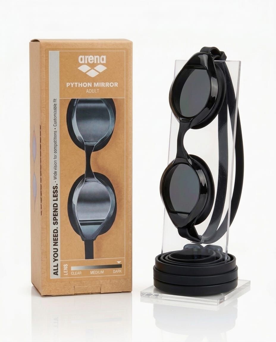 Arena Python Mirror Unisex Yüzücü Gözlüğü Siyah