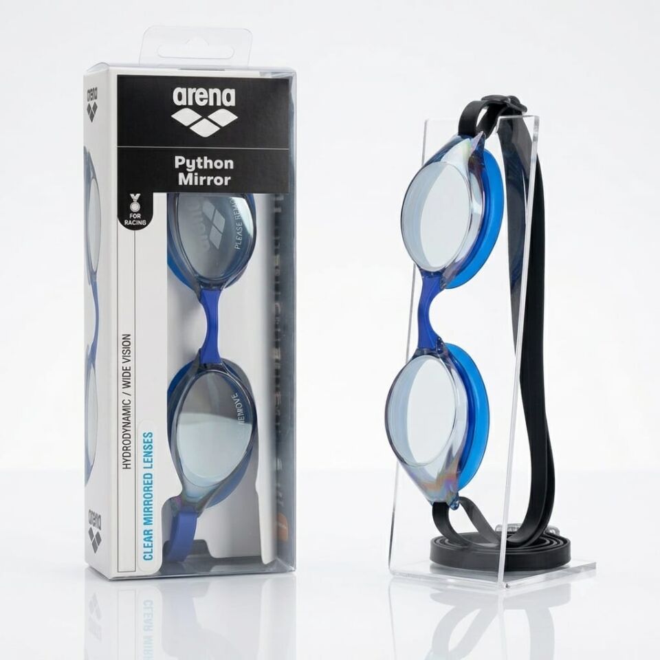 Arena Python Mirror Unisex Yüzücü Gözlüğü Mavi