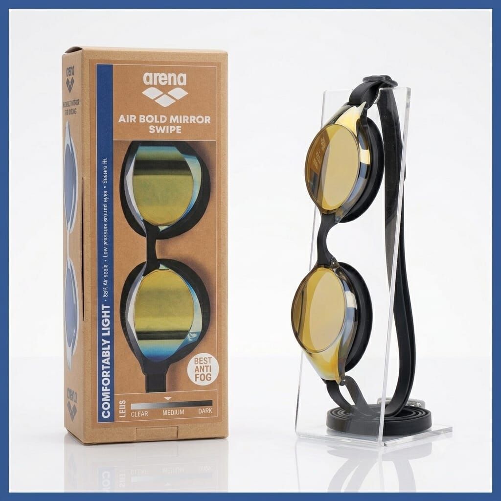 Arena Air-Bold Swipe Mirror Unisex Yüzücü Gözlüğü Gri