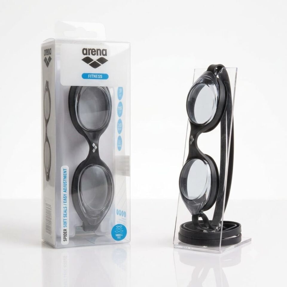 Arena Spider Fitness Unisex Clear-Black Yüzücü Gözlüğü Siyah