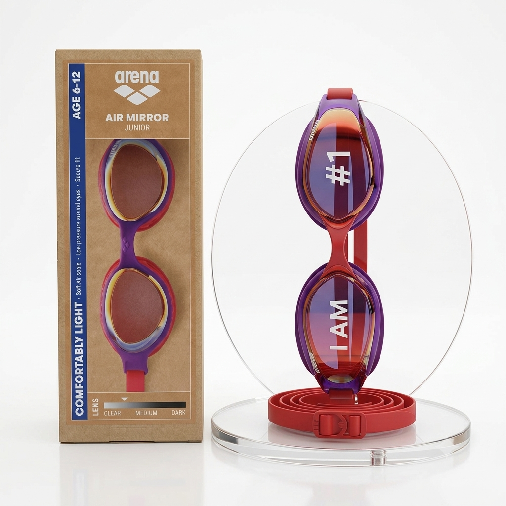 Arena Air Jr Mirror Unisex Çocuk Yüzücü Gözlüğü Mor/Kırmızı