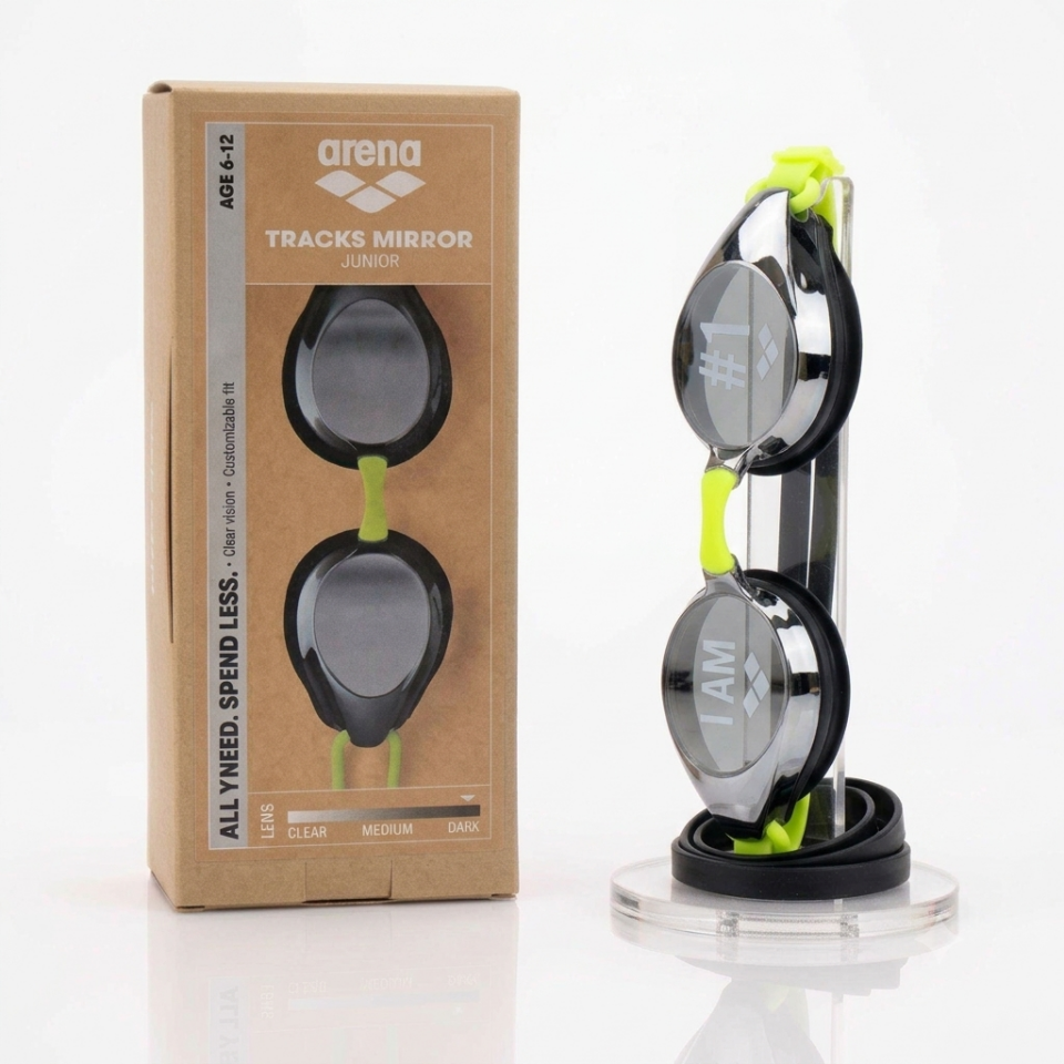 Arena Tracks Jr Mirror Unisex Çocuk Yüzücü Gözlüğü Gri