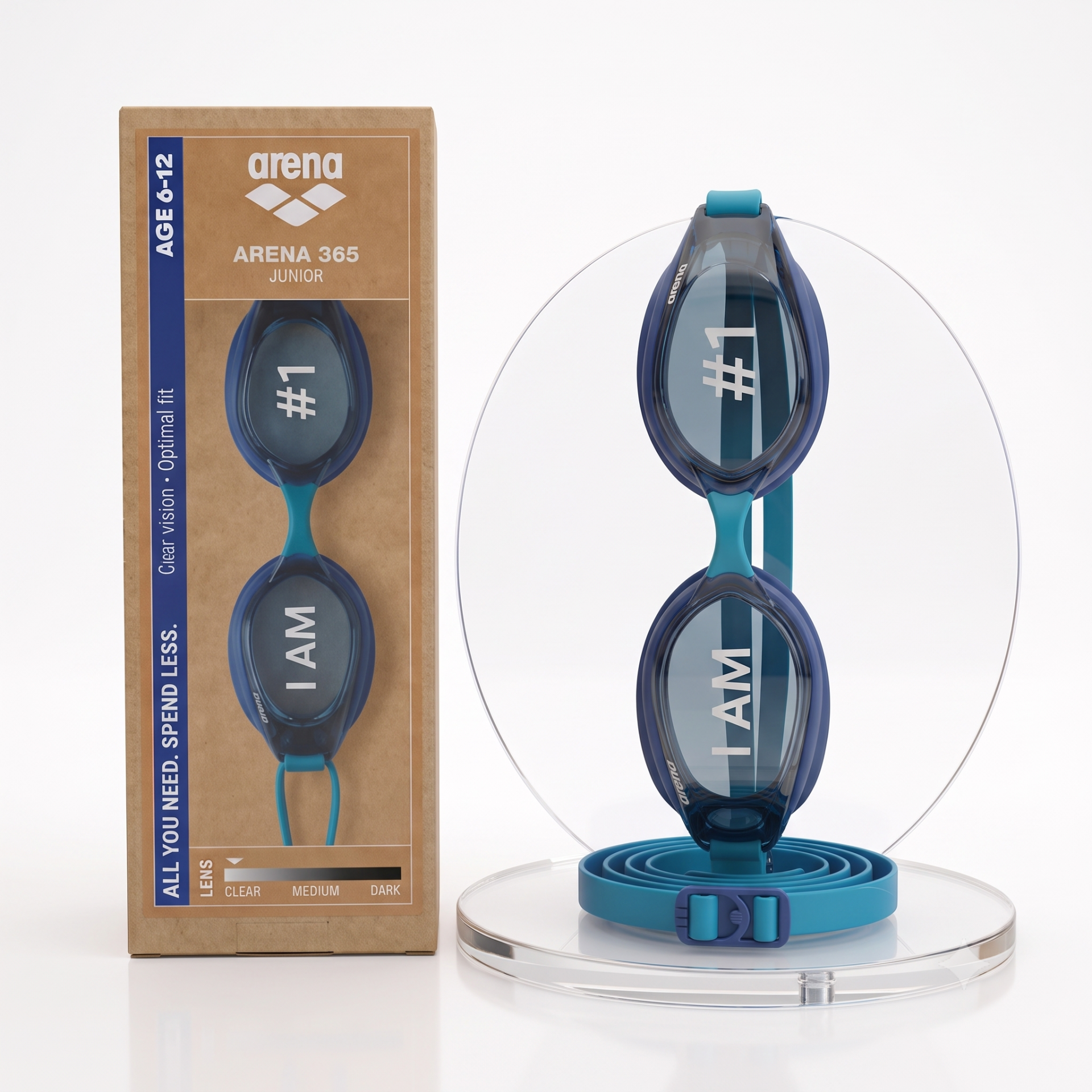 Arena 365 Goggles Jr Unisex Çocuk Yüzücü Gözlüğü Mavi