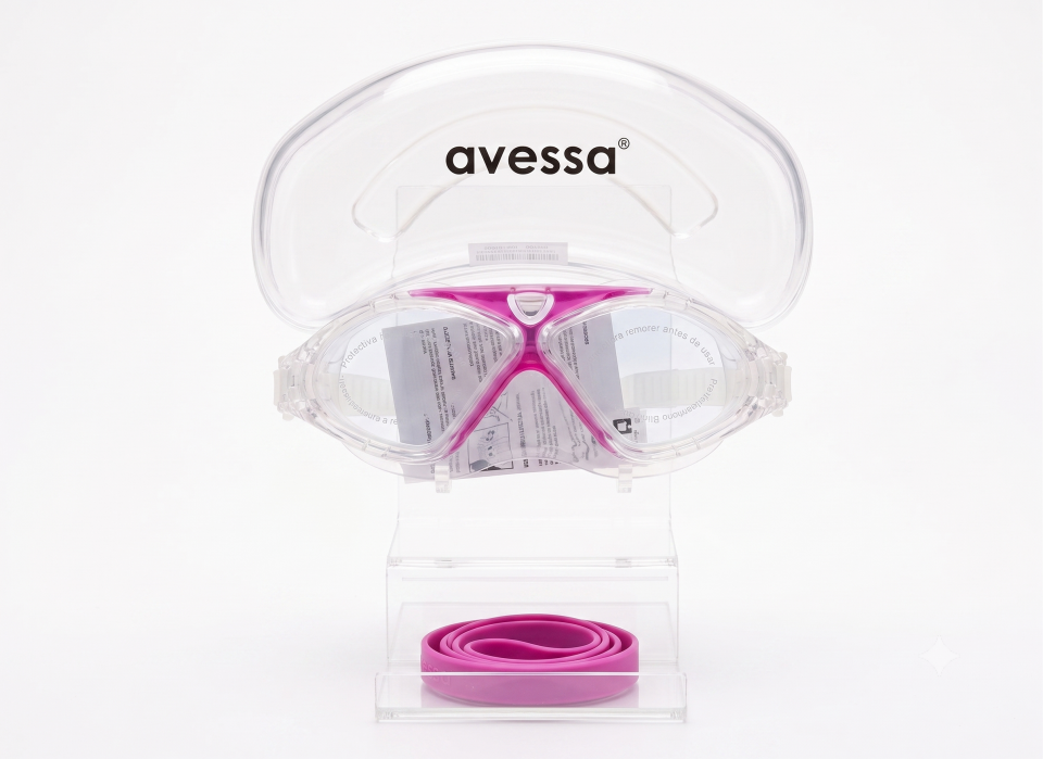 Avessa 8170 Silikon Ayarlanabilir Yüzücü Gözlüğü Pembe