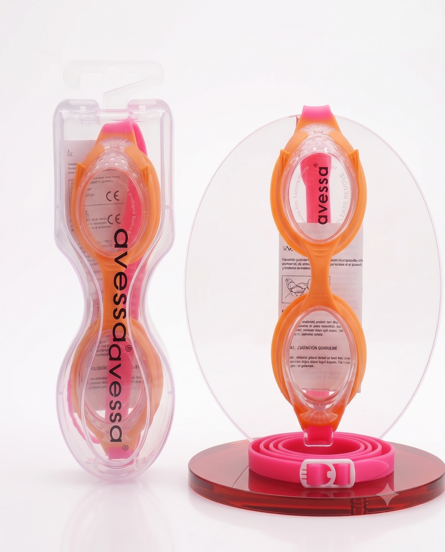 Avessa AVS-GS28-PT Çocuk Yüzücü Gözlüğü Pembe/Turuncu