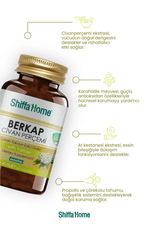 AksuVital Shiffa Home Berkap Civan Perçemi 680mg 60 Kapsül