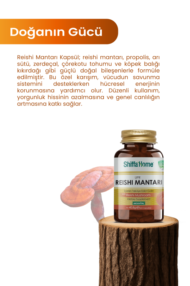 AksuVital Shiffa Home UPR Reishi Mantarı 680mg 60 Kapsül