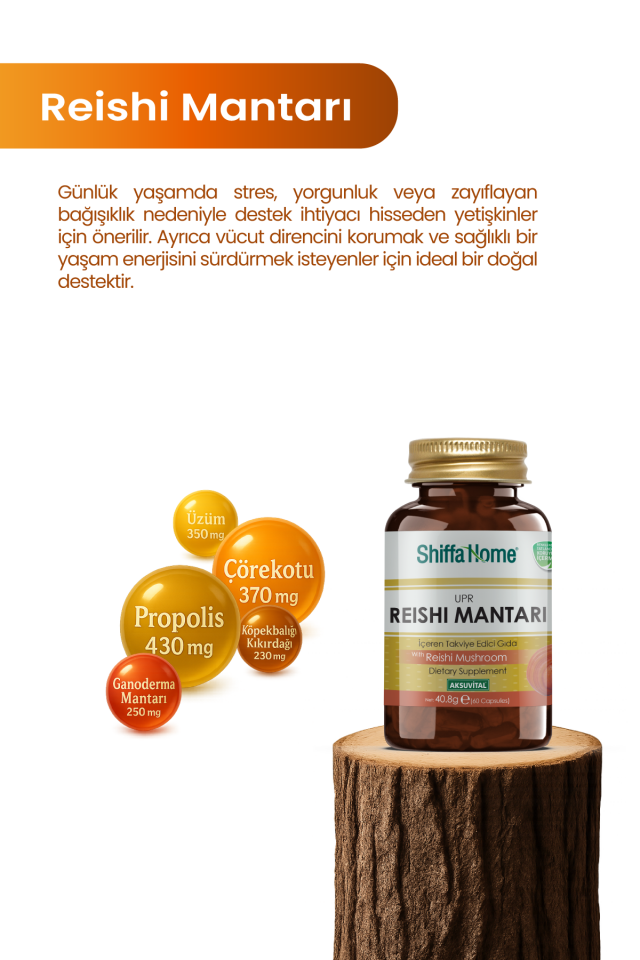 AksuVital Shiffa Home UPR Reishi Mantarı 680mg 60 Kapsül