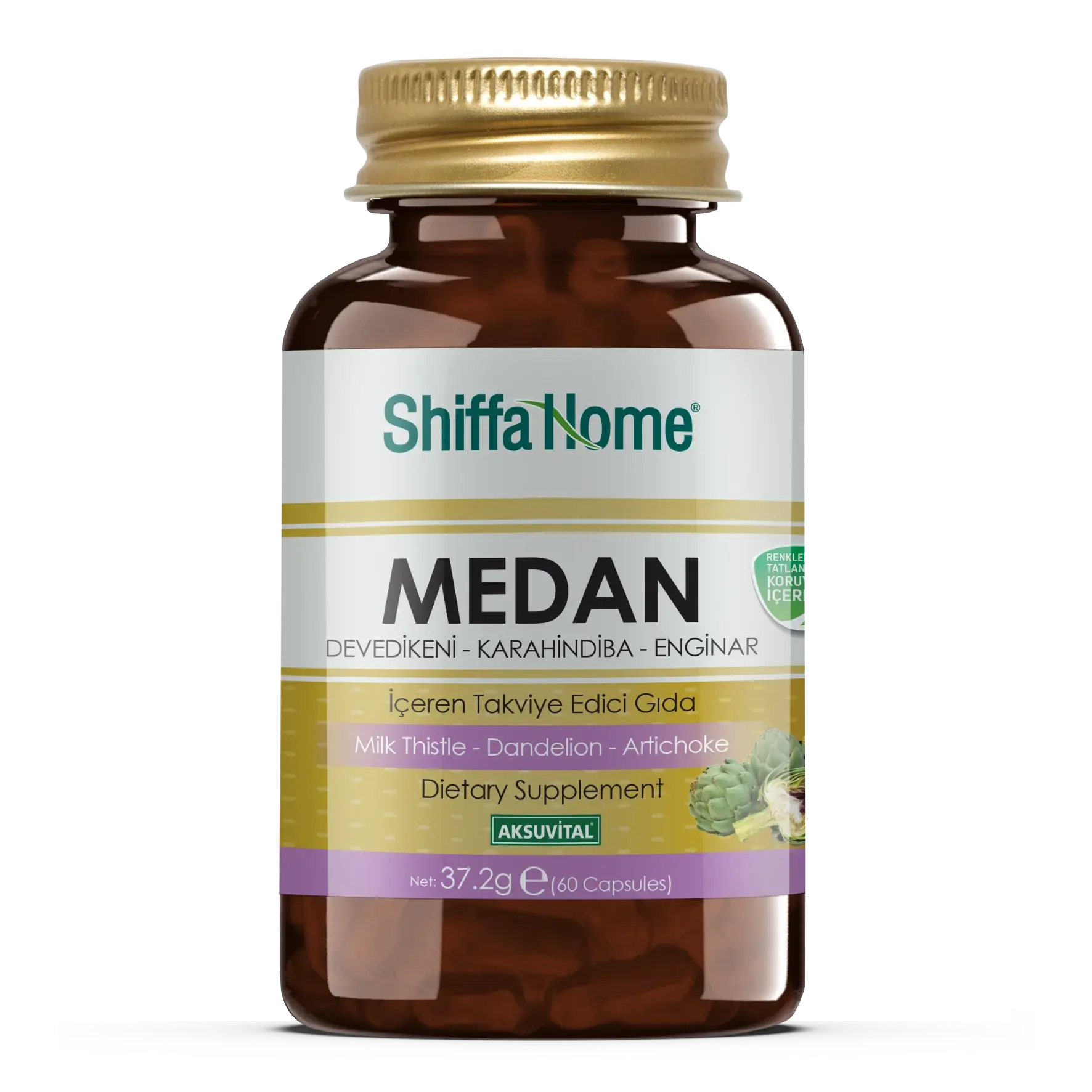 AksuVital Shiffa Home Medan Deve Dikeni Karahindiba Enginar 620mg 60 Kapsül