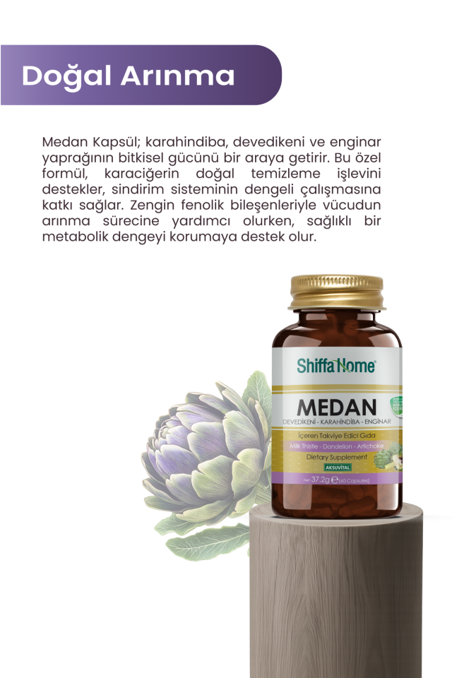AksuVital Shiffa Home Medan Deve Dikeni Karahindiba Enginar 620mg 60 Kapsül