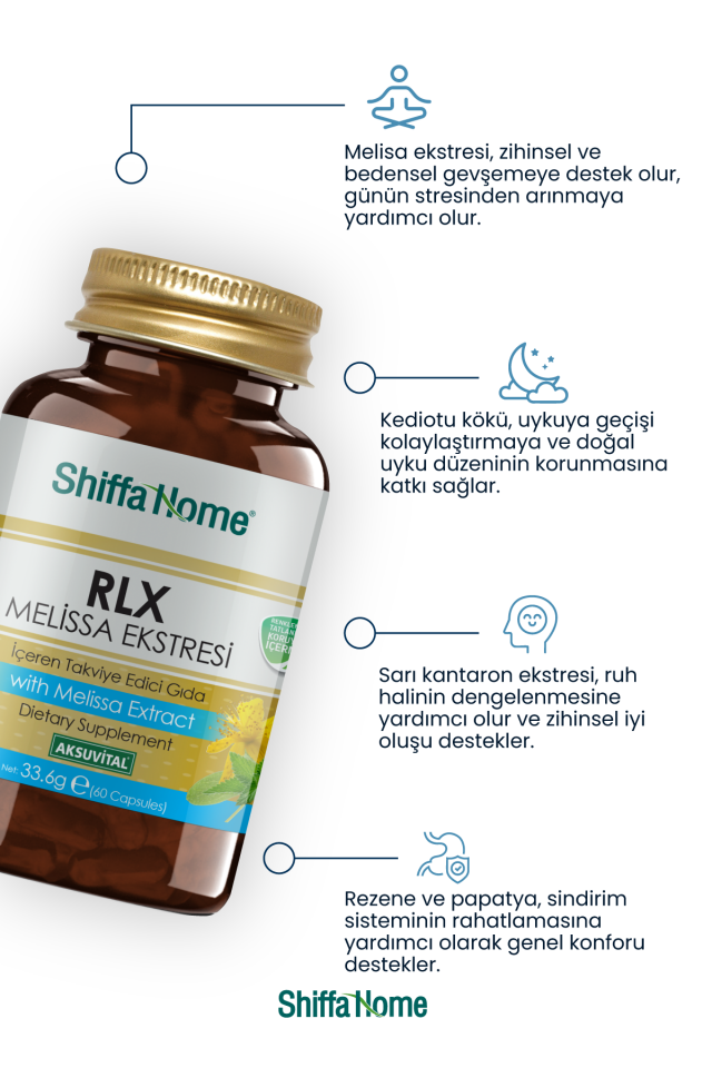 AksuVital Shiffa Home RLX Melissa Ekstresi 560mg 60 Kapsül