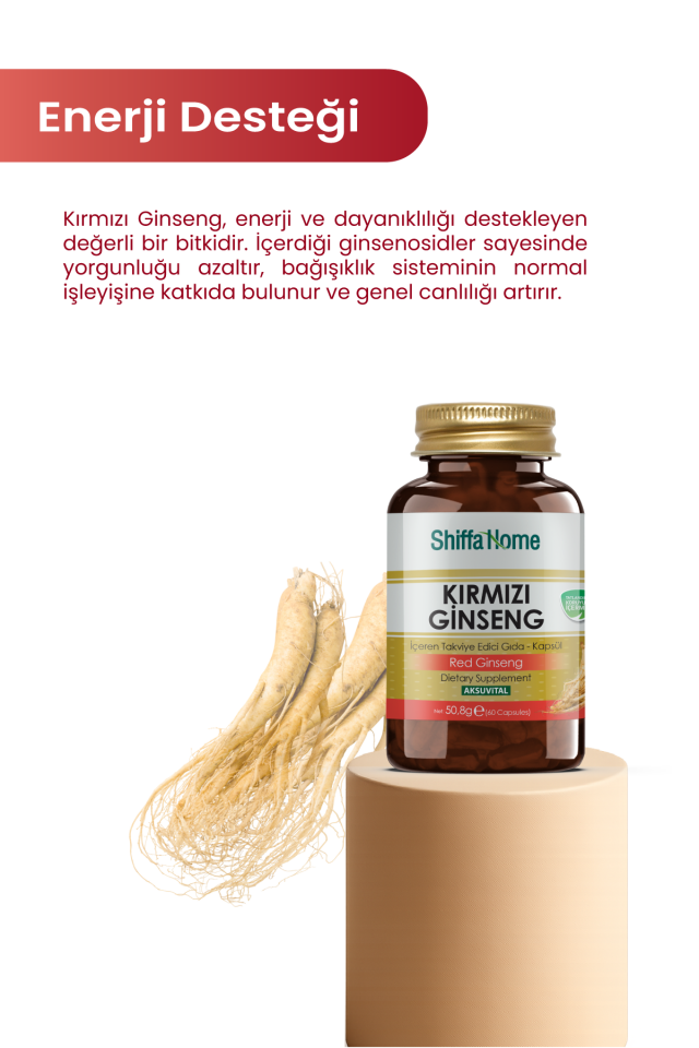 AksuVital Shiffa Home Kırmızı Ginseng 850mg 60 Kapsül