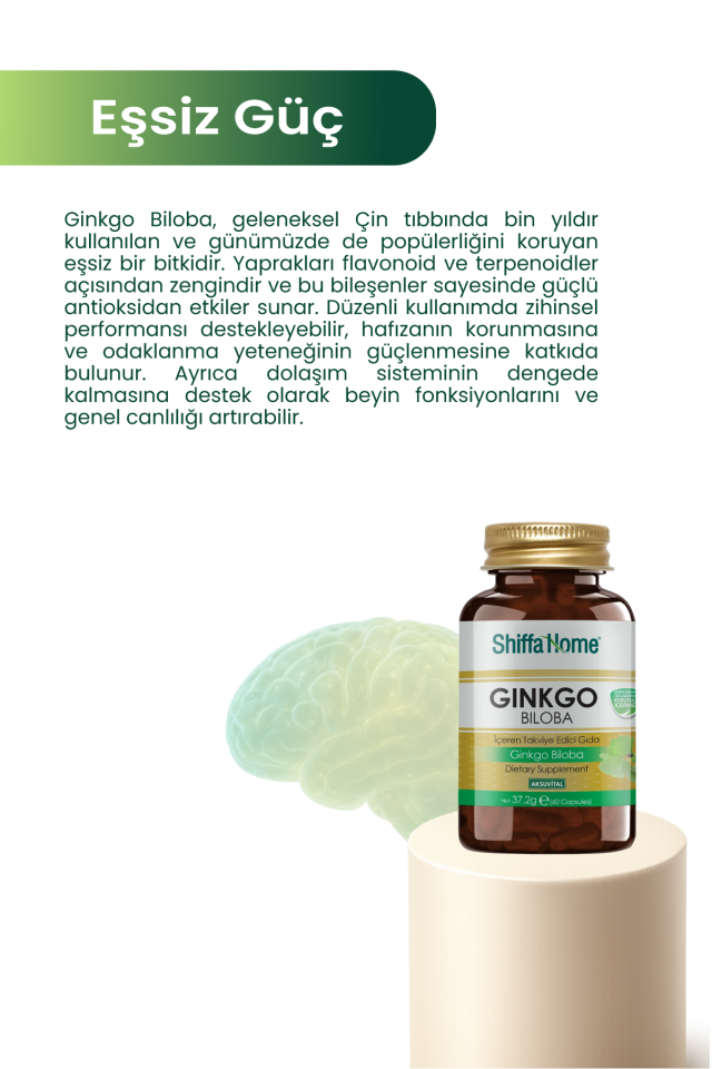 AksuVital Shiffa Home Ginkgo Biloba 620mg 60 Kapsül