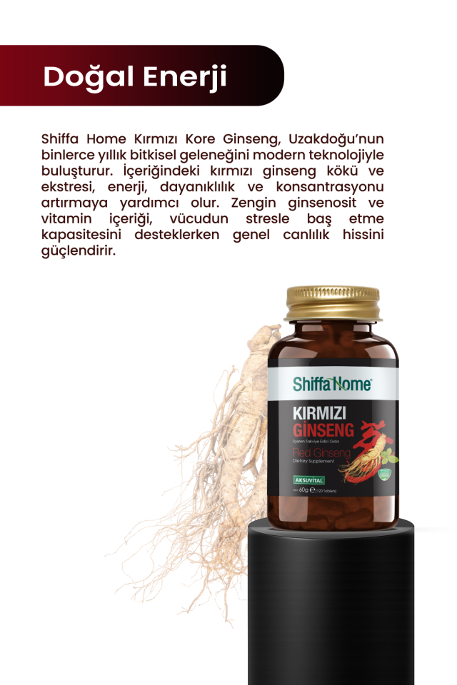 AksuVital Shiffa Home Kırmızı Ginseng 500mg 120 Tablet