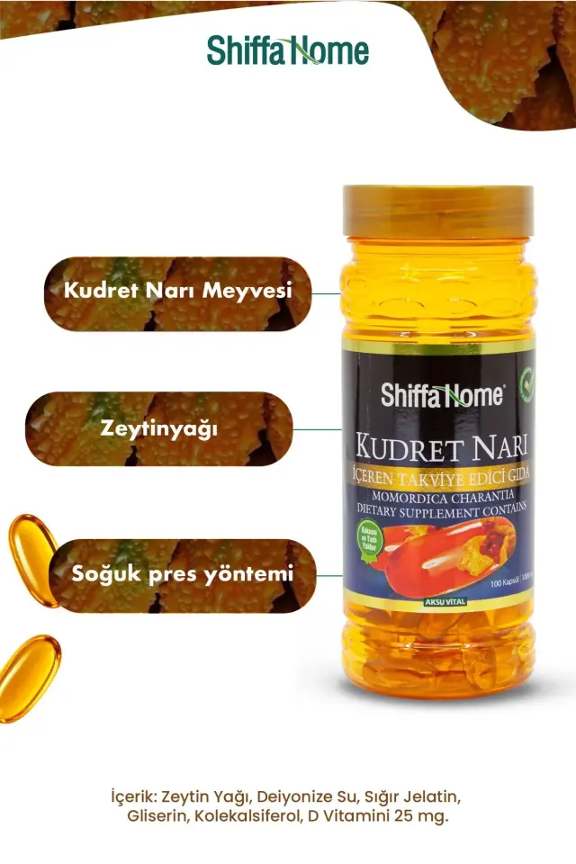 AksuVital Shiffa Home Zeytinyağlı Kudret Narı 1000mg 100 Softjel