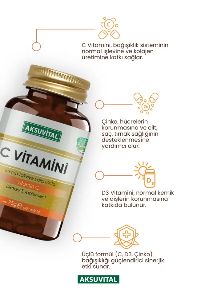 AksuVital C Vitamini 1250mg 60 Tablet