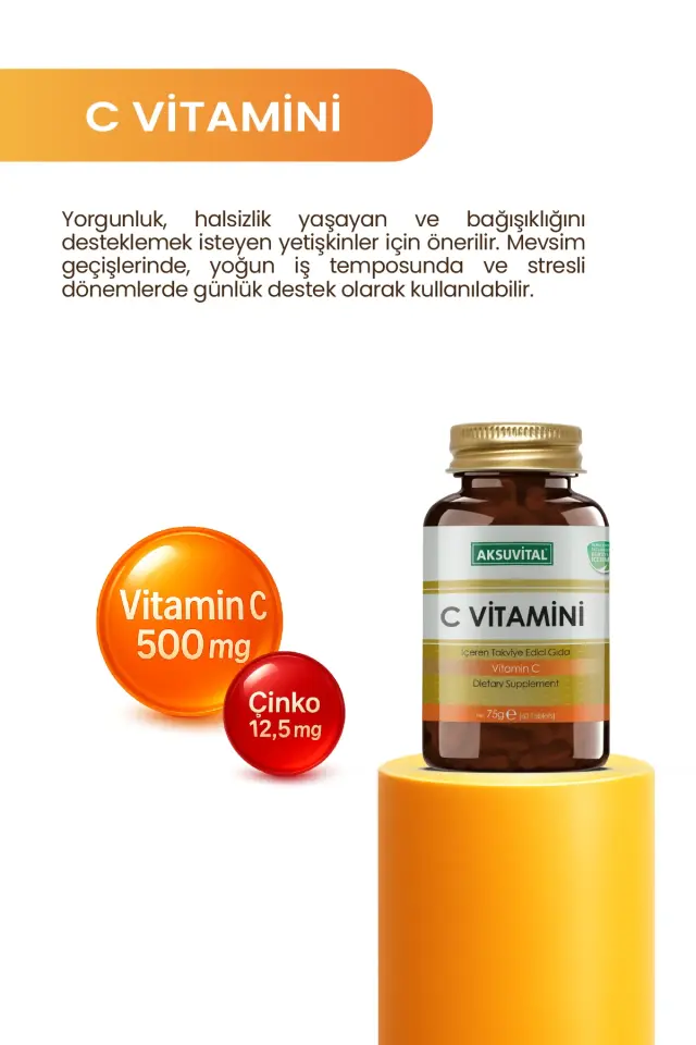 AksuVital C Vitamini 1250mg 60 Tablet
