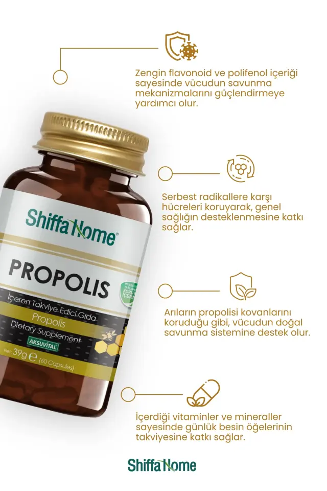AksuVital Shiffa Home Propolis 470mg 60 Kapsül