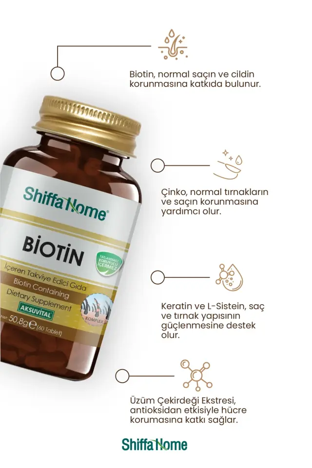AksuVital Shiffa Home Biotin 750mg 60 Tablet