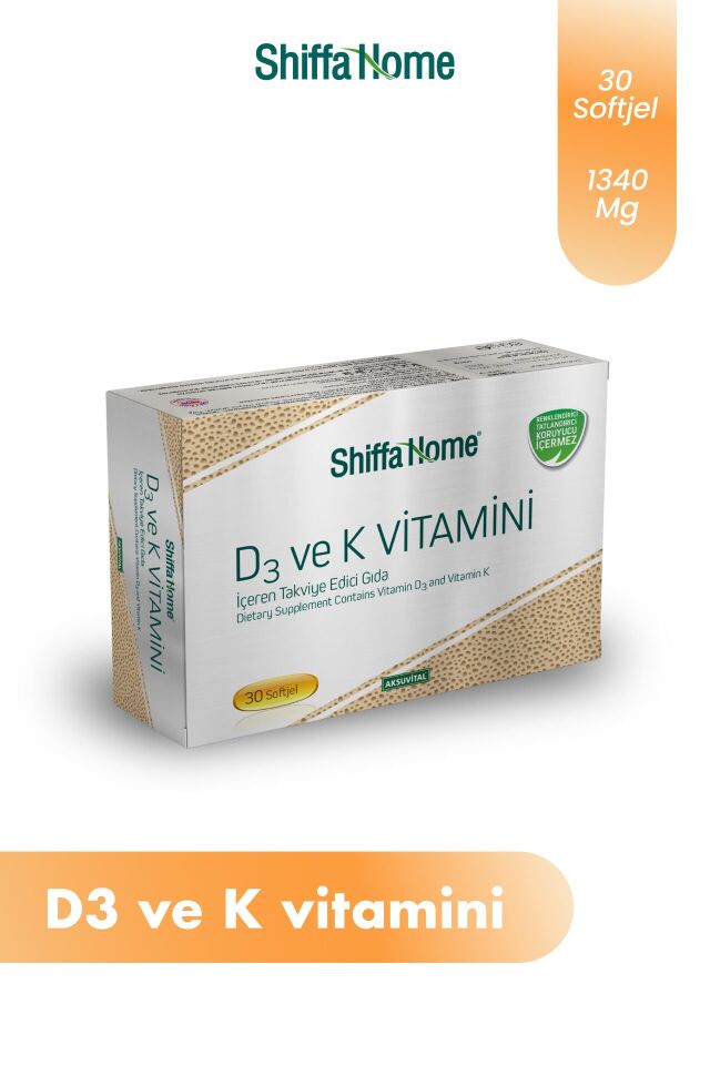 AksuVital Shiffa Home D3 ve K2 Vitamini 1300mg 30 Softjel