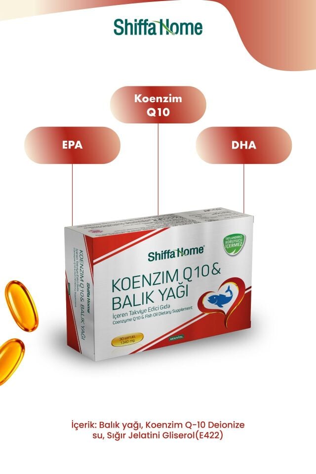 AksuVital Shiffa Home Koenzim Q10 & Balık Yağı 1340mg 30 Softjel